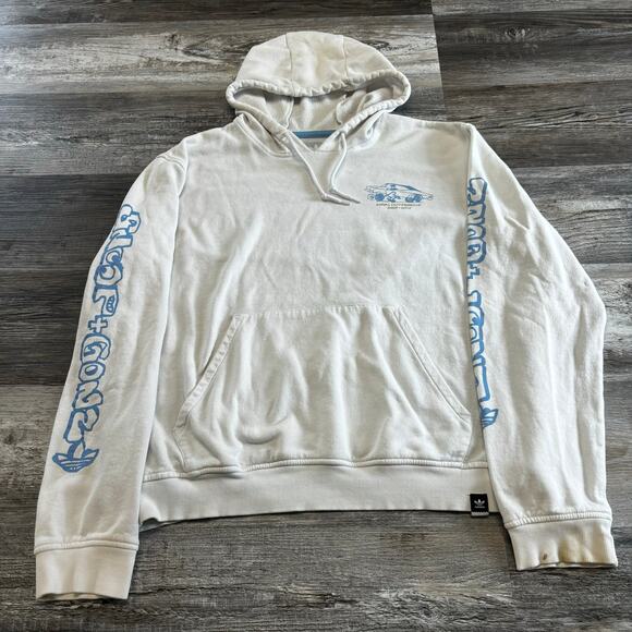 Adidas Snoop X Gonz Skateboarding White Blue Mens L Skater Hoodie Streetwear - Picture 2 of 10